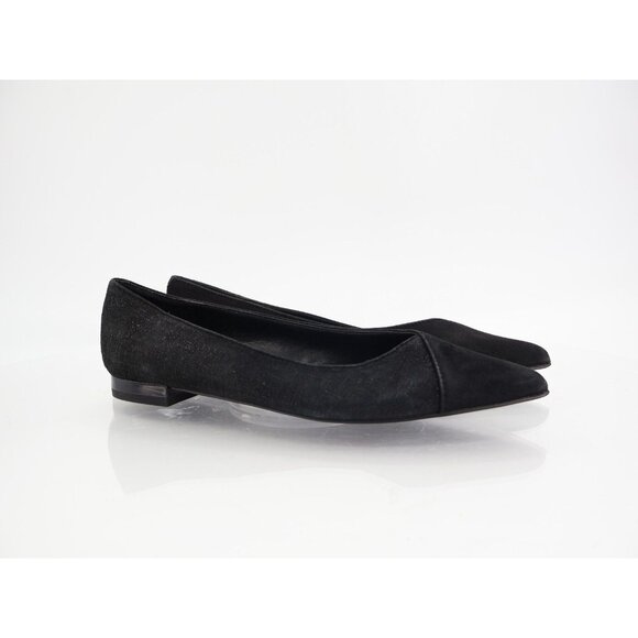 Donald Pliner Palma Ballet Flats Women 6 M Black Pointed Shoes Slip On Comfort - Picture 2 of 14